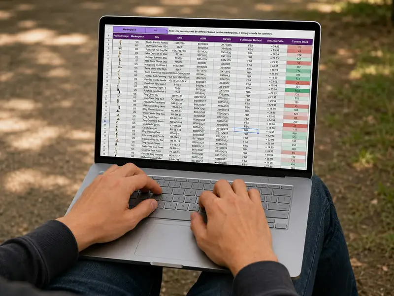 Tableur Excel ouvert sur un ordinateur portable
